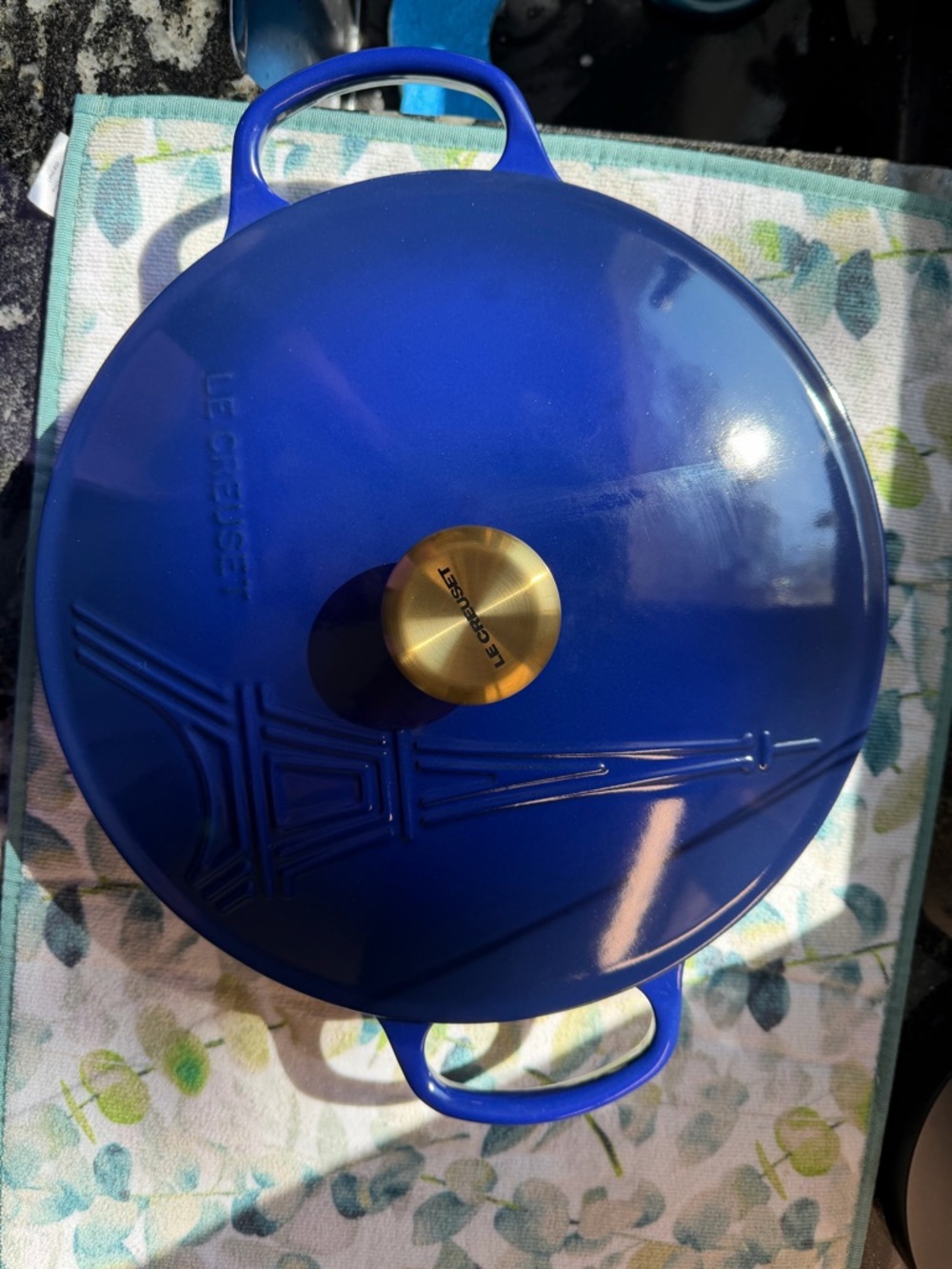 Le Creuset Indigo Blue Enameled Cast Iron Eiffel Tower Collection Braiser